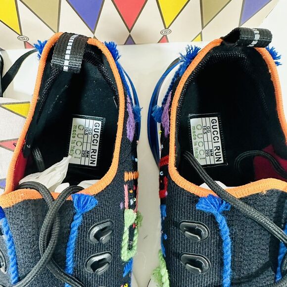 Gucci Run US 11 Limited Edition Lovelight Sneaker Black Embroidered NIB $1,290 - Picture 12 of 15